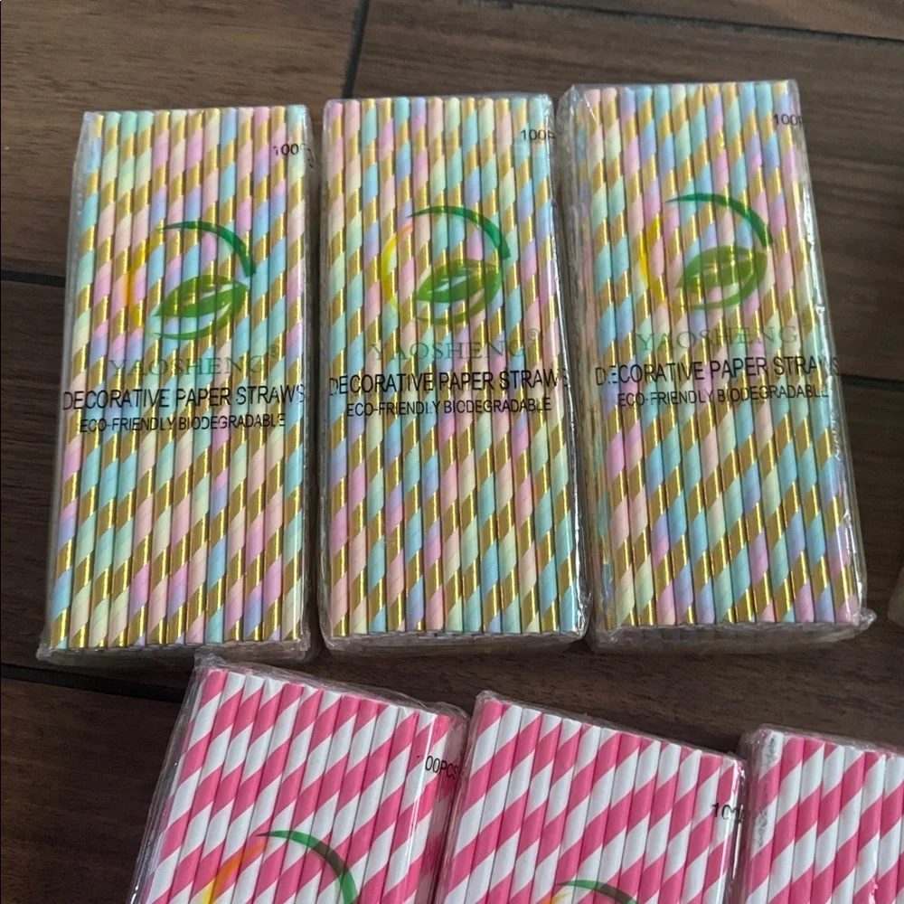 Paper Straws for Drinking, Disposable for Birthdays, Weddings, Baby Showers